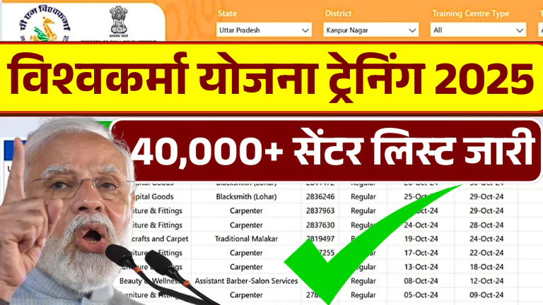 PM Vishwakarma Training Center List 2025